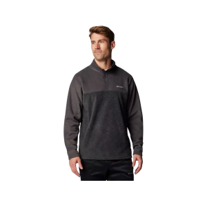 Columbia Men's Steens Mountain Henley Sweatshirt Charcoal Heather/Shark Large - Columbia