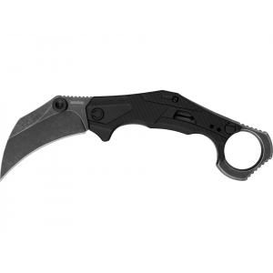 Kershaw Outlier Assisted Opening Pocket Knife 2.6" Hawkbill 8Cr13MoV BlackWash Blade Glass Reinforced Nylon (GRN) Handle Black - Kershaw