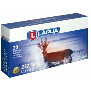 LAPUA 222 Remington Ammo 55 Grain Jacketed Soft Point Box Of 20 6418267101523 400611
