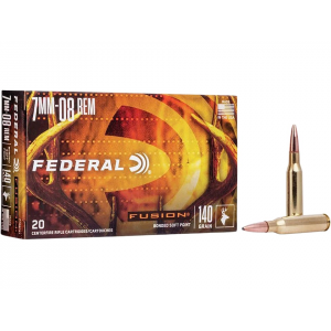 eral Fusion 7mm-08 Remington 140 Grain Bonded Round Nose Box Of 20 Ammo