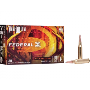eral Fusion 7mm-08 Remington 120 Grain Bonded Round Nose Box Of 20 Ammo