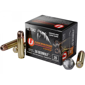 Underwood 50 Beowulf Ammo 350 Grain Hornady XTP Jacketed Hollow Point Box of 20 - Underwood Ammunition