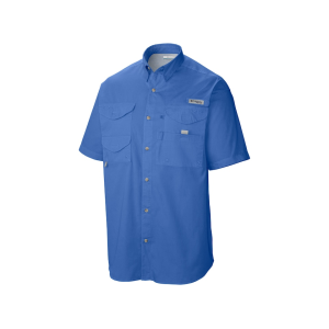 Columbia Men's PFG Bonehead Short Sleeve Shirt Vivid Blue Medium - Columbia