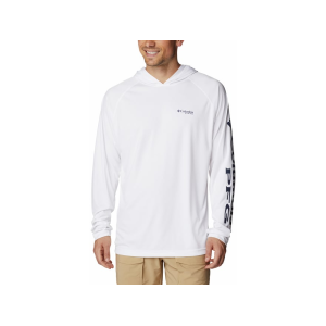 Columbia Men's PFG Terminal Tackle Hoodie White/Nightshade XL Tall - Columbia