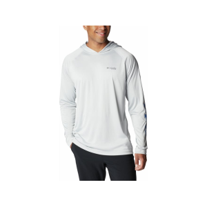 Columbia Men's PFG Terminal Tackle Hoodie Cool Gray/Vivid Blue Large Tall - Columbia