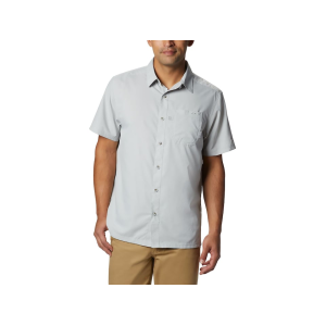 COLUMBIA Men's PFG Slack Tide Camp Short Sleeve Shirt Cool Gray Large