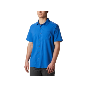 Columbia Men's PFG Slack Tide Camp Short Sleeve Shirt Vivid Blue Large Tall - Columbia