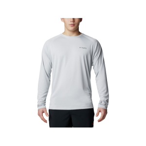 Columbia Men's PFG Solar Stream Long Sleeve Crew Neck Shirt Cool Gray Medium - Columbia