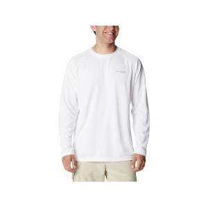 Columbia Men's PFG Solar Stream Long Sleeve Crew Neck Shirt White 2XL - Columbia