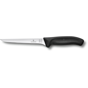 Victorinox Swiss Army Classic Flexible Boning Knife 6" Boning Stainless Steel Satin Blade TPE Handle Black - Victorinox Swiss Army