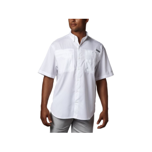 COLUMBIA Men's PFG Tamiami II Short Sleeve Shirt White Large Tall