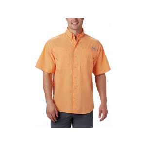 COLUMBIA Men's PFG Tamiami II Short Sleeve Shirt Bright Nectar Large Tall