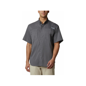 Columbia Men's PFG Tamiami II Short Sleeve Shirt City Gray 2XL Tall - Columbia
