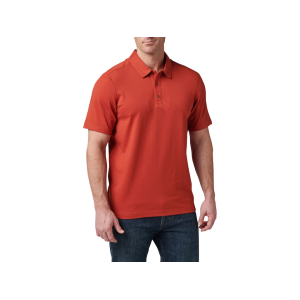 5.11 Men's Archer Crest Short Sleeve Polo Shirt Red Ochre Large - 5.11