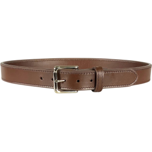 MidwayUSA Gun Belt 1-1/2" Leather Dark Brown 40" Silver Buckle - Midwayusa