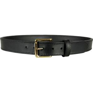 MidwayUSA Gun Belt 1-1/2" Leather Black 44" Brass Buckle - Midwayusa