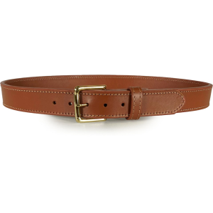 MidwayUSA Gun Belt 1-1/2" Leather Light Brown 50" Brass Buckle - Midwayusa
