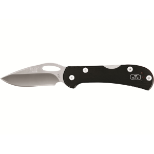 Buck Knives 726 Mini Spitfire Pocket Knife 2.75" Drop Point 420HC Satin Blade Aluminum Handle Black - Buck Knives
