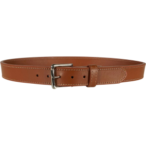 MidwayUSA Gun Belt 1-1/2" Leather Light Brown 50" Silver Buckle - Midwayusa