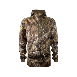 MIDWAYUSA Men's Grid Fleece Quarter Zip Hoodie Realtree APX 2XL