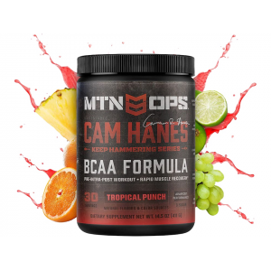 MTN OPS Cam Hanes Keep Hammering BCAA Powder Tropical Punch 30 Servings