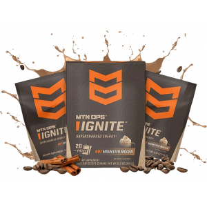 MTN OPS Hot Ignite Energy Drink Powder Mountain Mocha 20 Servings