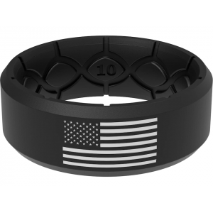 GROOVE LIFE Men's Edge Hero Ring Black/Black White Flag 8