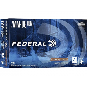 eral Power-Shok 7mm-08 Remington 150 Grain Jacketed Soft Point Box Of 20 Ammo