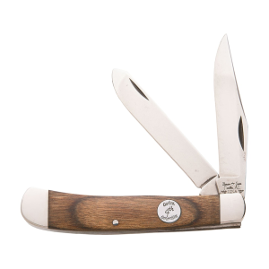 Bear & Son Heritage Trapper Pocket Knife 3.25" Clip/Spey 1095 Satin Blade Walnut Handle - Bear & Son