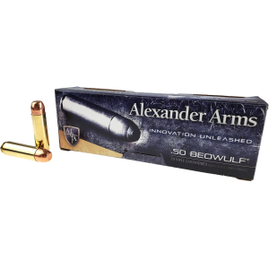 Alexander Arms 50 Beowulf Ammo 350 Grain Flat Nose Box of 20