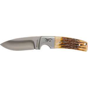 Browning Buckmark Hunter Bone Fixed Blade Knife 3" Drop Point 8Cr13MoV Satin Blade Bone Handle - Browning