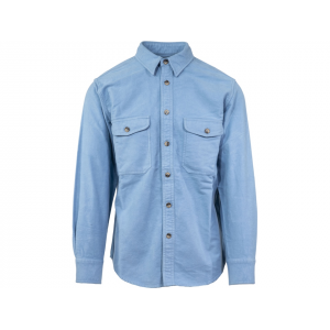 MIDWAYUSA Men's Heavyweight Chamois Long Sleeve Shirt Light Blue 5XL