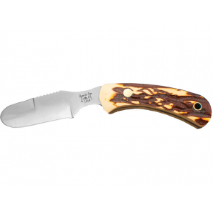 Bear & Son Skinner Fixed Blade Knife 2.25" Skinner 440HC Satin Blade Bone Handle Stag - Bear & Son