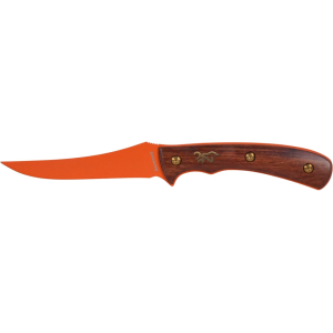 Browning Union Bluff Fixed Blade Knife 4.25" Trailing Point D2 Orange Blade Cocobolo Handle - Browning