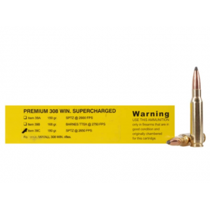 falo Bore Supercharged 308 Winchester 180 Grain Spitzer Flat Base Box Of 20 Ammo