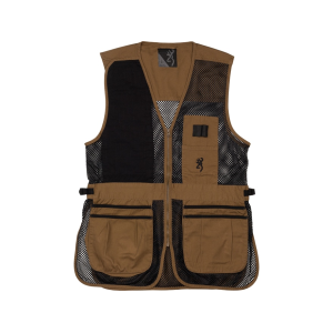 Browning Men's Trapper Creek Shooting Vest Right Hand Cotton/Polyester Clay/Black XL - Browning