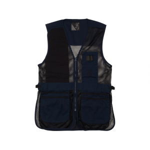 Browning Trapper Creek Men's Shooting Vest Right Hand Cotton/Polyester Navy/Black 2XL - Browning