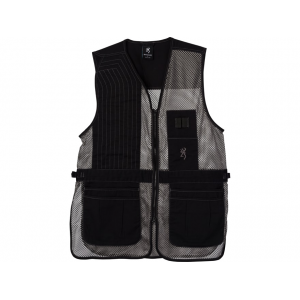 Browning Trapper Creek Men's Shooting Vest Right Hand Cotton/Polyester Black/Gray 2XL - Browning