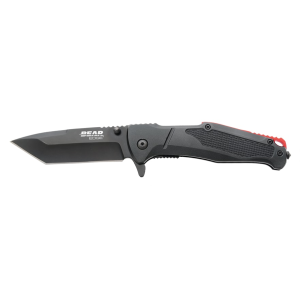 Bear & Son 121 Assisted Opening Pocket Knife 3.375" Tanto Point 440HC Black Blade Aluminum Handle Black/Red - Bear & Son