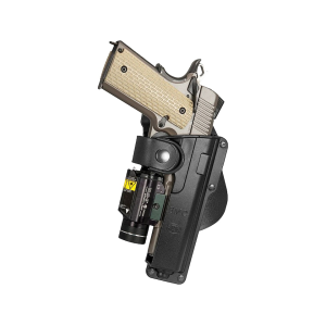 Fobus Tactical Paddle OWB Holster Right Hand 1911 Government with Light or Laser Polymer Black