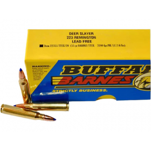BUFFALO Bore Deer Slayer 223 Remington Ammo 55 Grain Barnes Ttsx Polymer Tipped Spitzer Lead Free Box Of 20 651815552231 350678