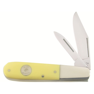 Bear & Son C3281 Pocket Knife 2.3125" Clip/Pen 1095 Satin Blade Delrin Handle Yellow - Bear & Son