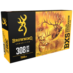 Browning BXS 308 Winchester Ammo 150 Grain Browning Solid Expansion Polymer Tip (BXS) Polymer Tip Lead Free Box of 20