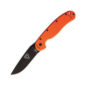 Ontario RAT 1 Pocket Knife 3.6" Drop Point AUS-8 Black Blade Nylon Handle Orange - Ontario
