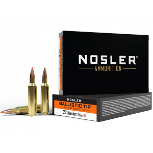 ler BT Varmint 22 Nosler 55 Grain Nosler Ballistic Tip Polymer Tip Box Of 20 Ammo