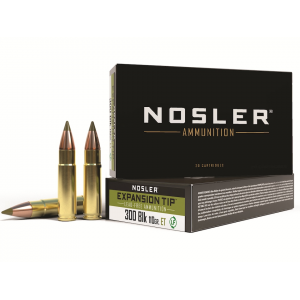 ler E-Tip 300 AAC Blackout 110 Grain Nosler Expansion Tip (E-Tip) Polymer Tip Lead Free Box Of 20 Ammo
