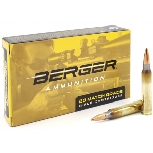 BERGER Match Grade 223 Remington Ammo 73 Grain BERGER Target Jacketed Hollow Point Box Of 20