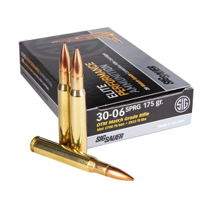  Sauer Elite Performance Match Grade 30-06 Springfield 175 Grain Jacketed Hollow Point Box Of 20 Ammo