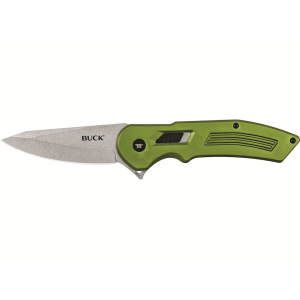Buck Knives 262 Hexam Assist Assisted Opening Pocket Knife 3.3" Drop Point 7Cr13 Satin Blade Aluminum Handle Olive Drab - Buck Knives