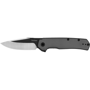 Kershaw Thermal Assisted Opening Pocket Knife 2.95" Drop Point 8Cr13MoV Black Blade Stainless Steel Handle Gray - Kershaw